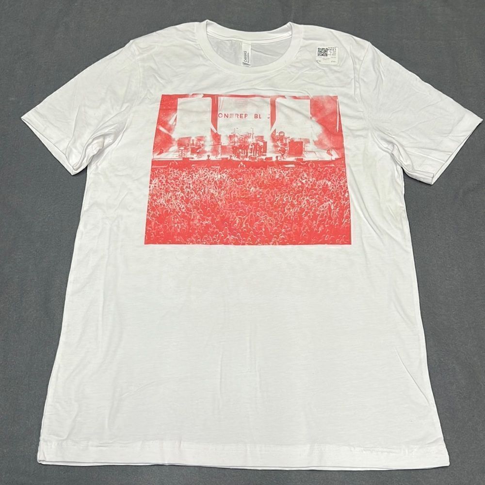 One Republic Luxembourg Unisex White Graphic Tee Size Large